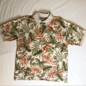 Havana Jack’s Cafe Hawaiian 3- Button Polo Shirt Size Large